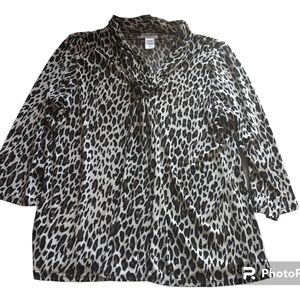 JUDY Bond Long Sleeve Printed Knot Neck Blouse Size Large